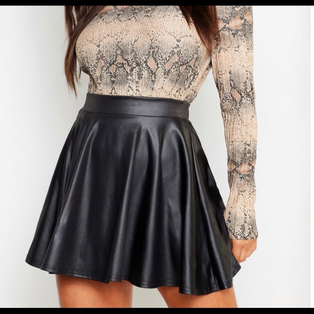 Leather Skater Skirt